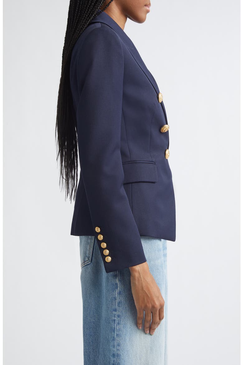 Double Breasted Wool Blazer, Alternate, color, MARINE BLUE
