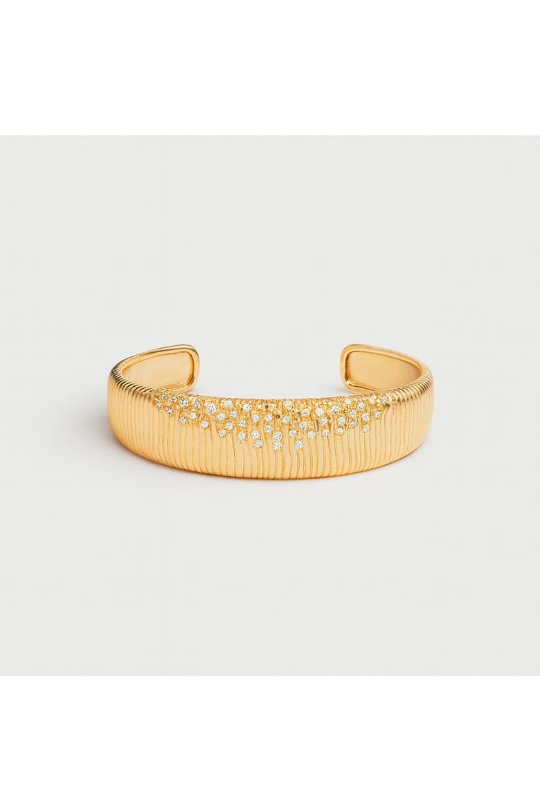 The Belgravia Pavé Cuff, Alternate, color, Gold