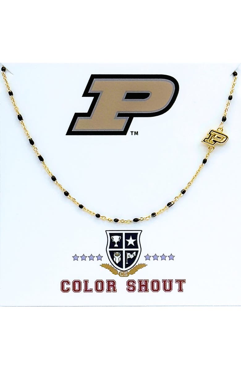 Color Shout Purdue Side Necklace, Main, color, Yellow Gold