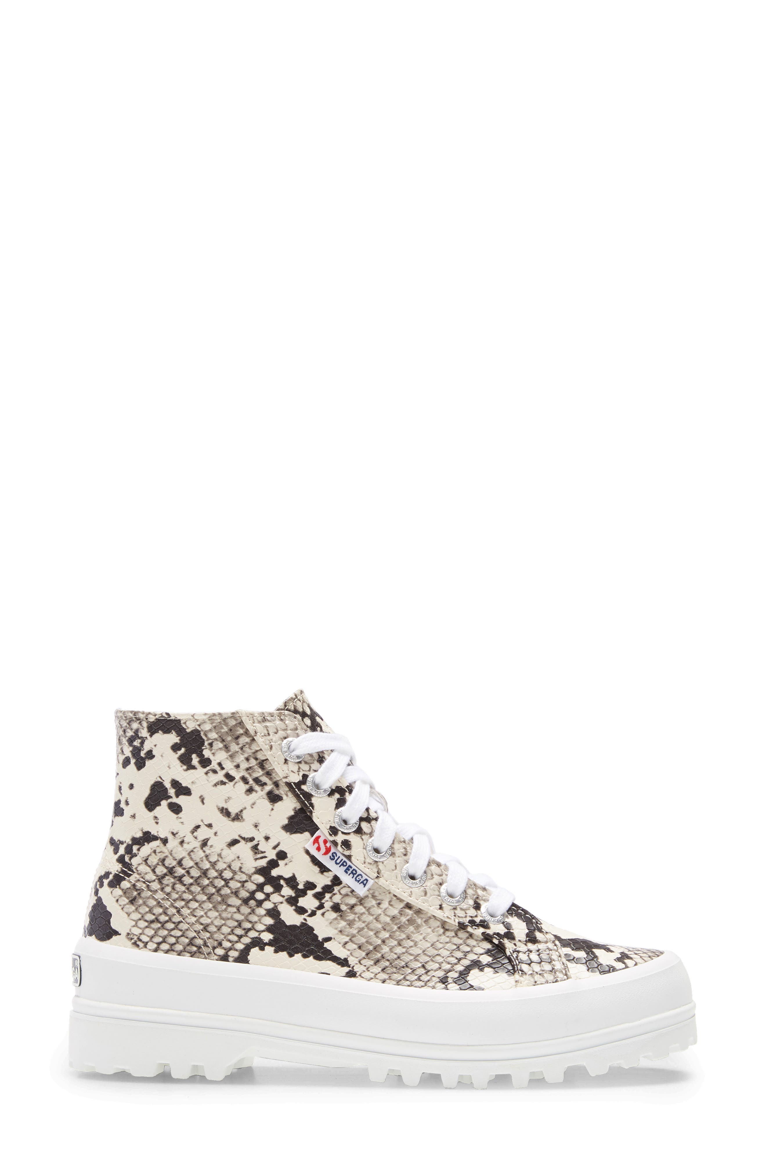 Alpina Snake Embossed High Top Platform Sneaker, Alternate, color, TAUPE SNAKE