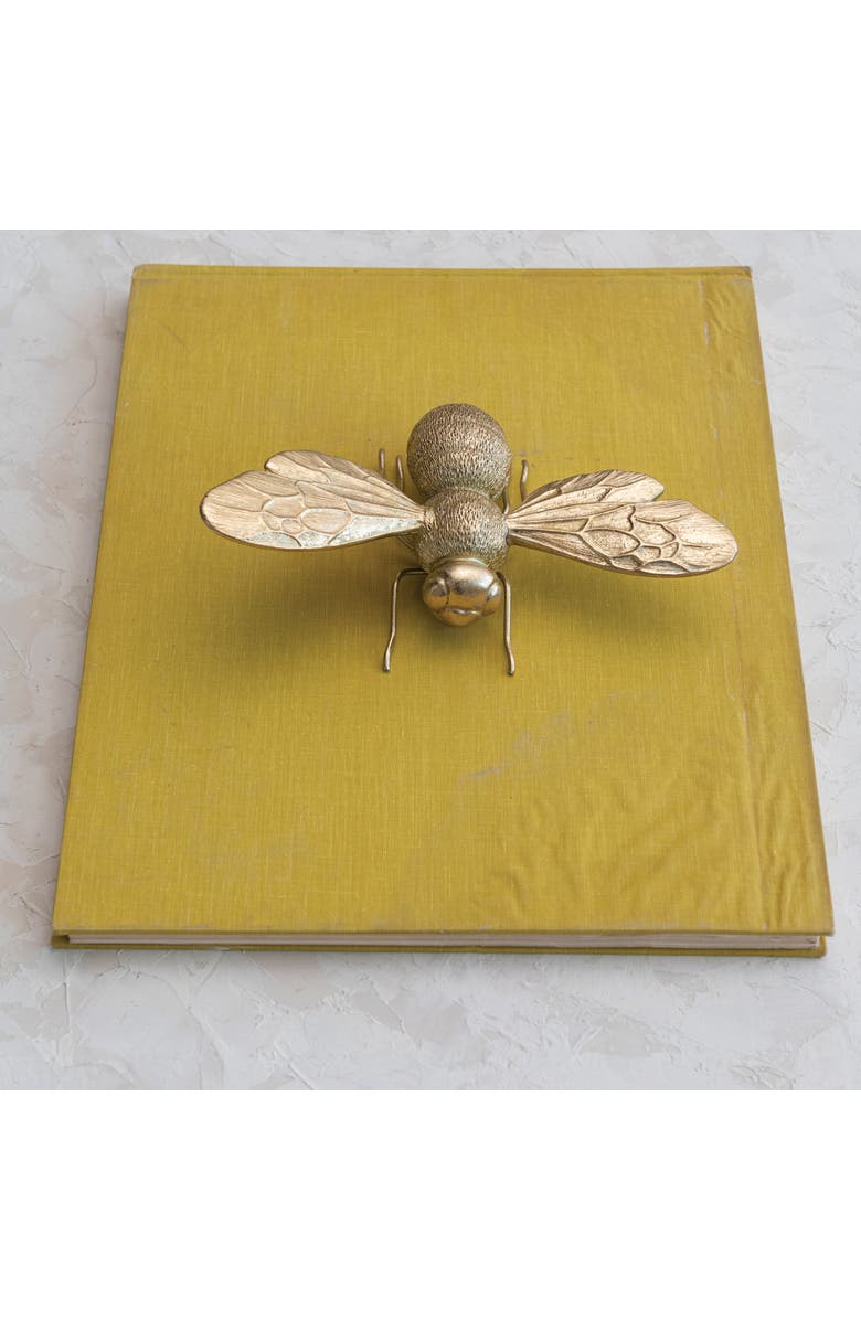 Storied Home Decorative Bee Figurine, Gold Finish, Alternate, color, Gold
