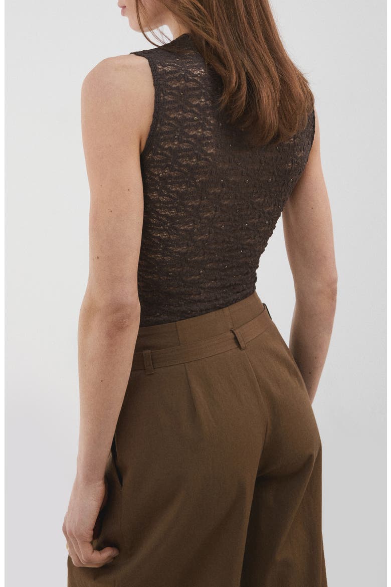 Studded Jewel Neck Tank, Alternate, color, CHOCOLATE