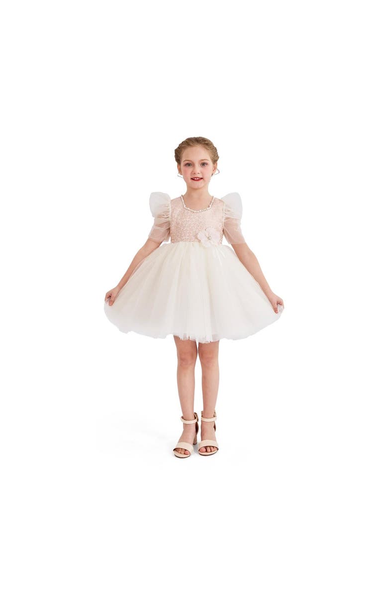 Tulleen Puff Bloom Tulle Dress, Main, color, Pink