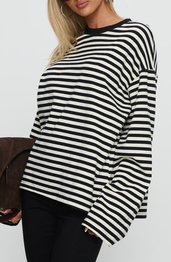 Settle Down Stripe Oversize T-Shirt