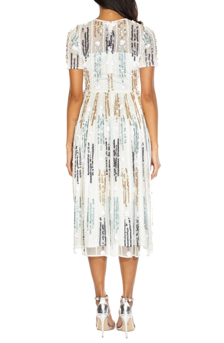 Lace & Beads Crichet Sequin Midi Dress, Alternate, color, 