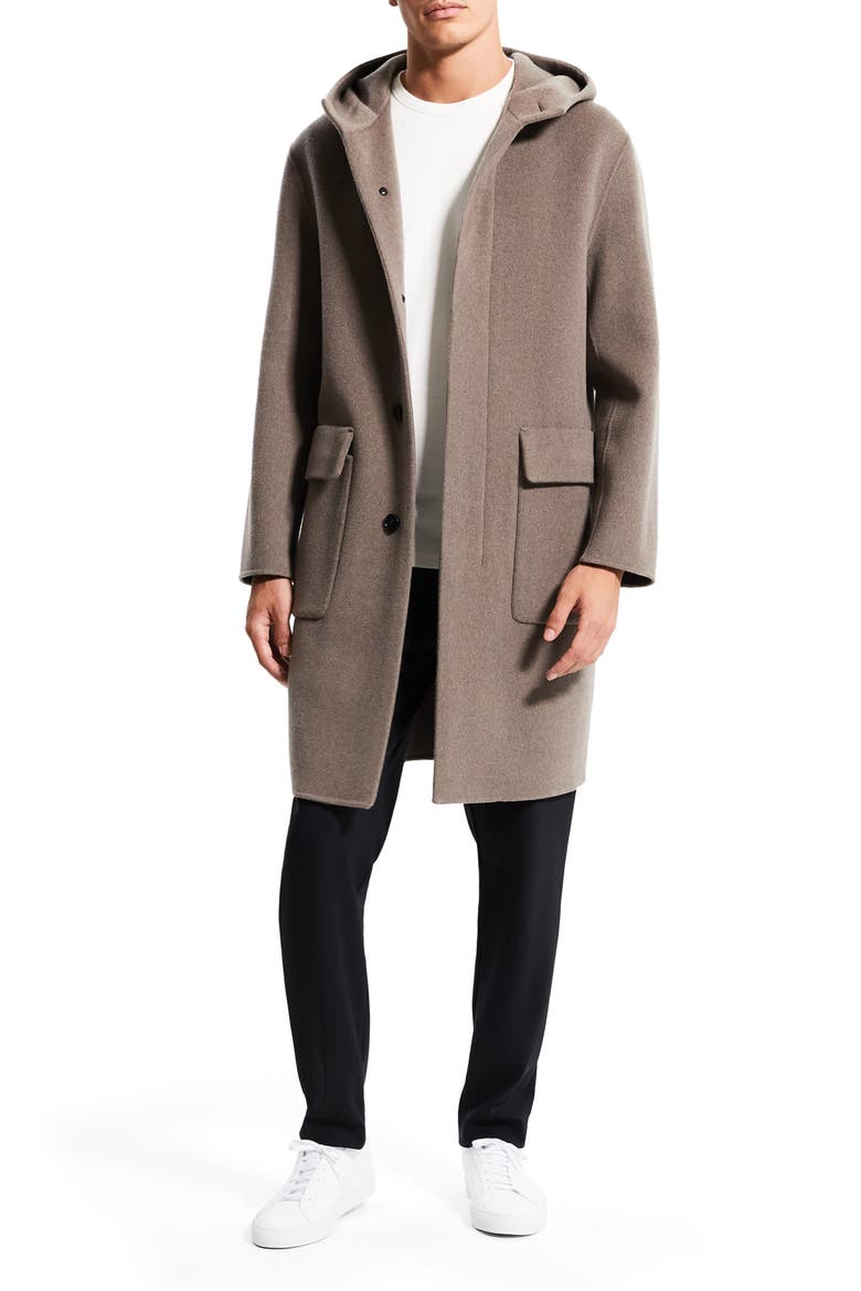 Thompson Luxe New Divide Wool Blend Coat, Main, color, FOSSIL