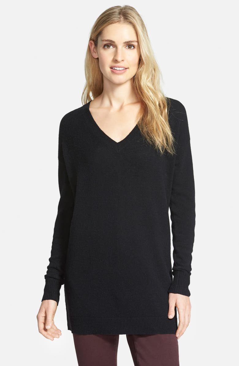 Halogen<sup>®</sup> V-Neck Cashmere Tunic Sweater, Alternate, color, 