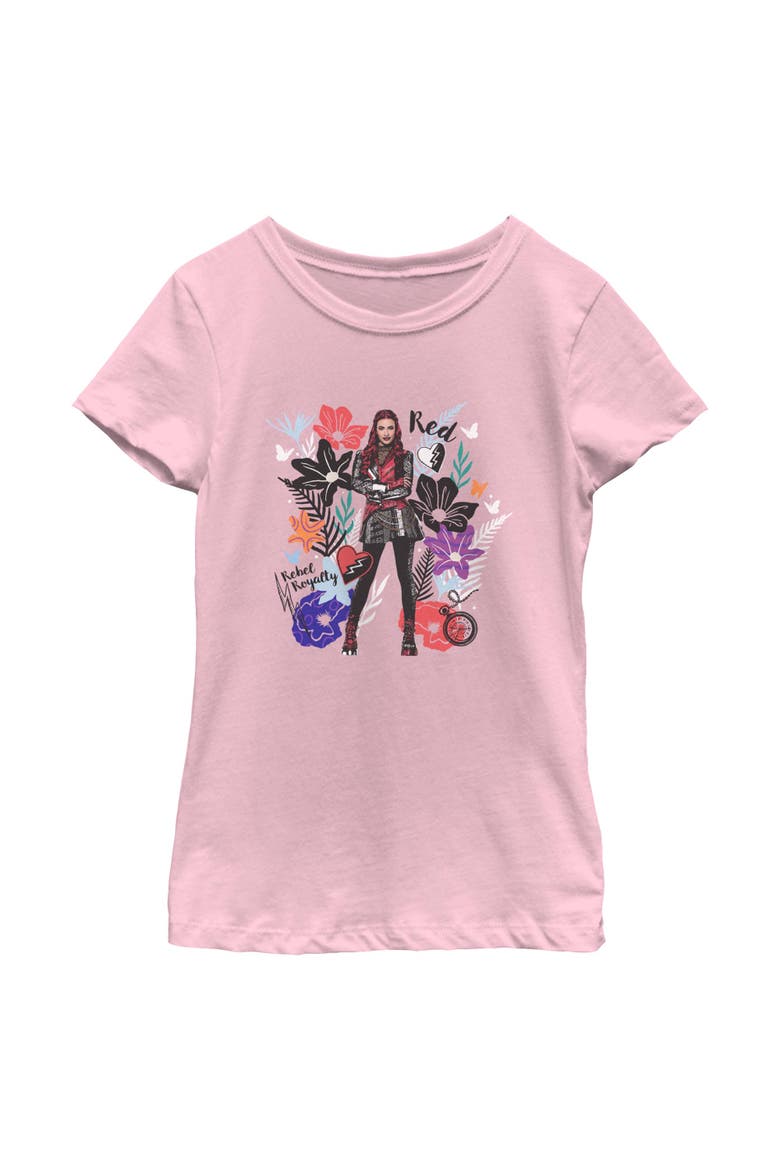 Girl's Descendants Wicked Wonderland Rebel Royalty Portrait  Graphic T-Shirt, Main, color, Light Pink