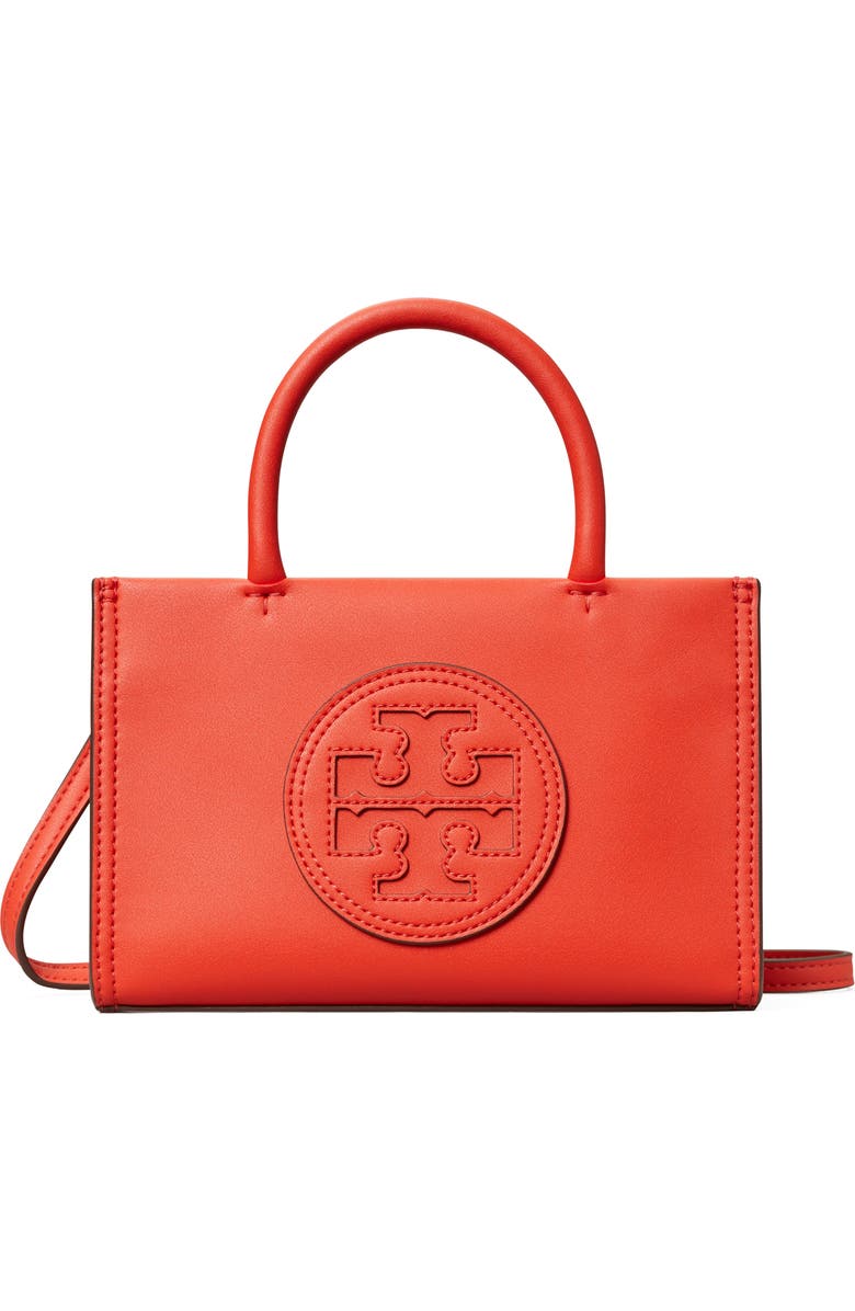 Tory Burch Mini Ella Bio Tote, Main, color, Poppy Red