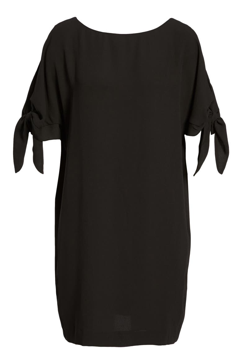 Cold Shoulder Shift Dress, Main, color, BLACK