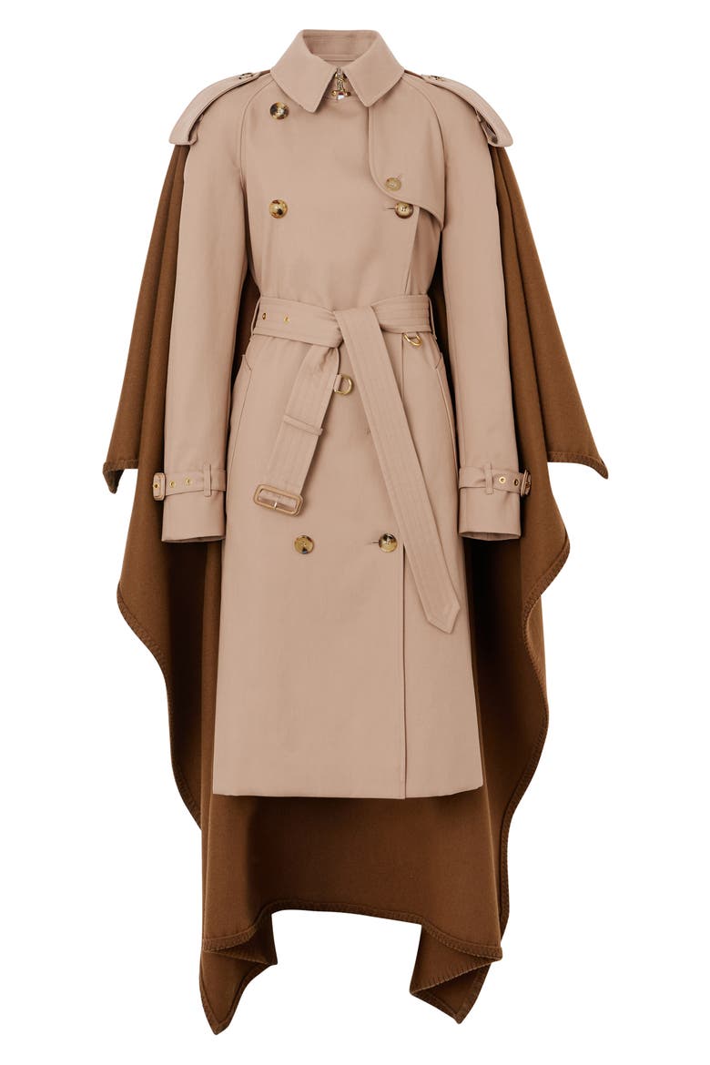 Trench Coat with Attached Cashmere Blanket, Alternate, color, CAMEL