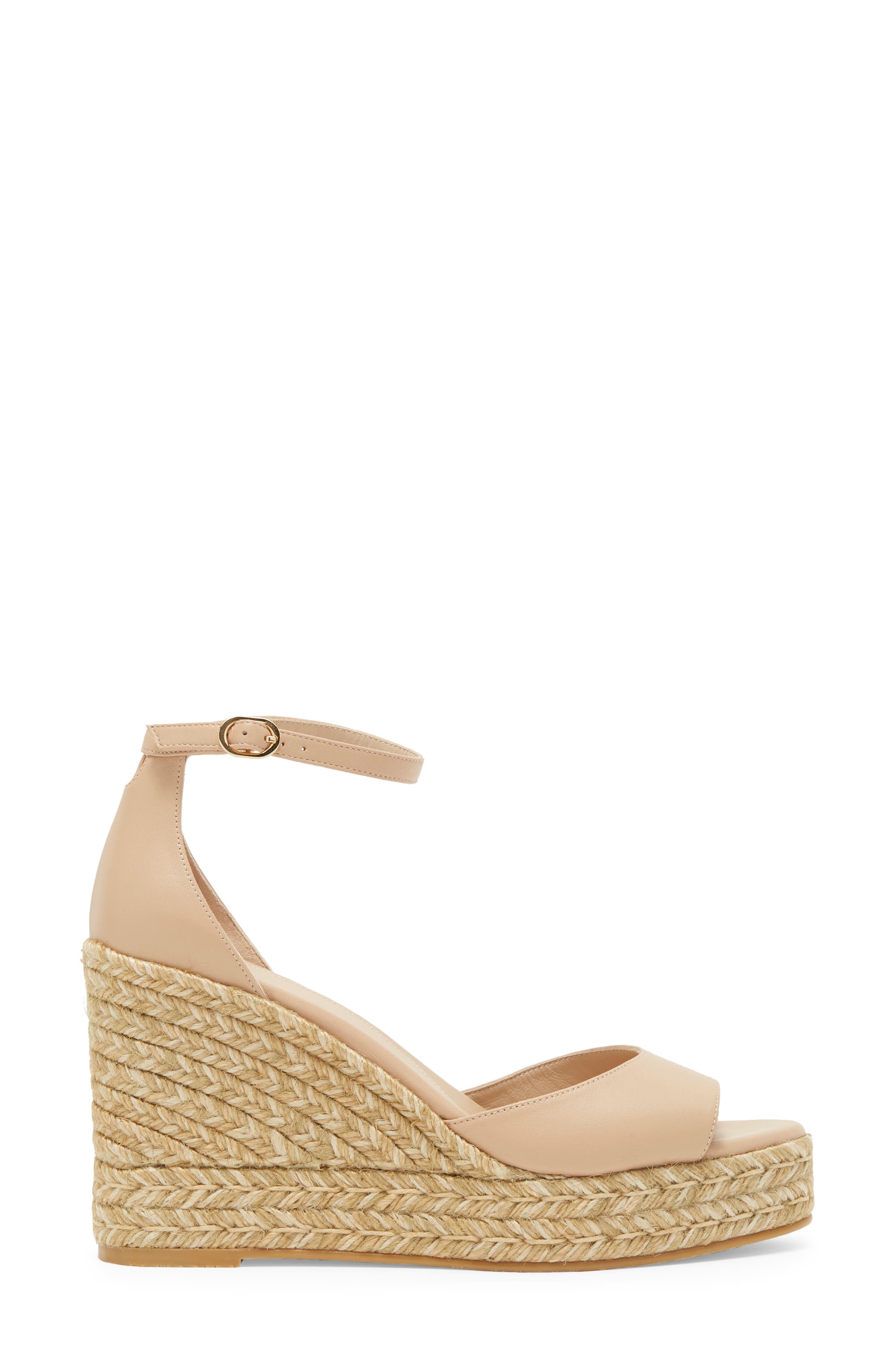 Stuart Weitzman Nudist Curve Espadrille Wedge Sandal, Alternate, color, 