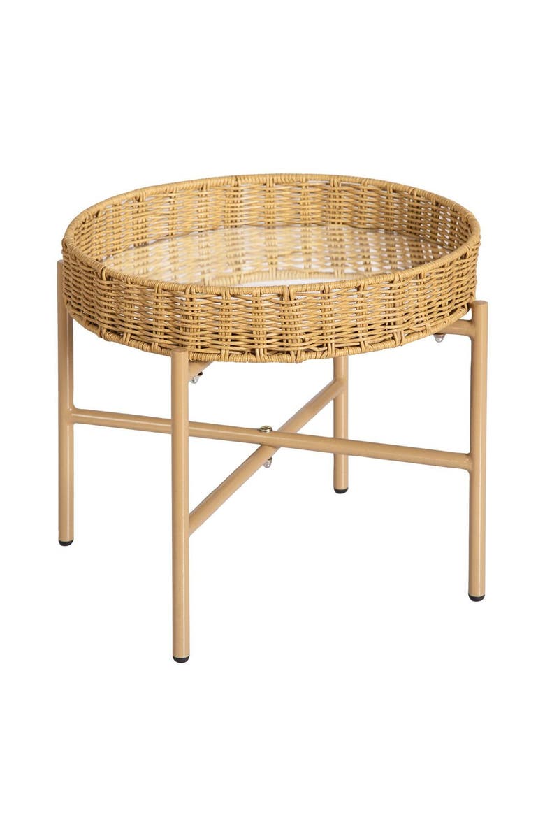 Kaplan Early Learning Company Washable Wicker Mirrored Table, Main, color, Brown