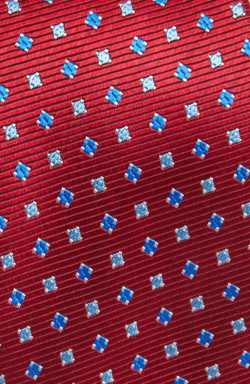 David Donahue Geometric Silk Tie In Neutral