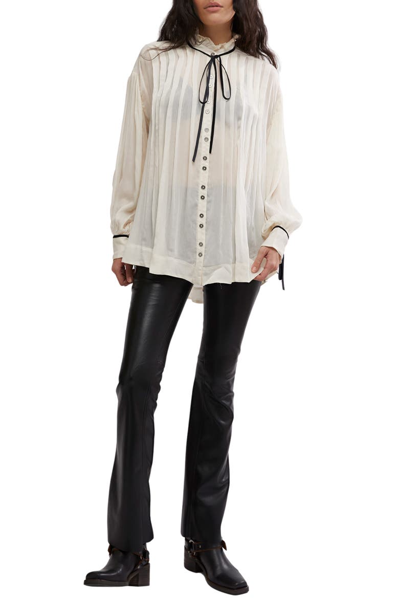 Free People Olivia Ruffle Pleated Top, Alternate, color, 