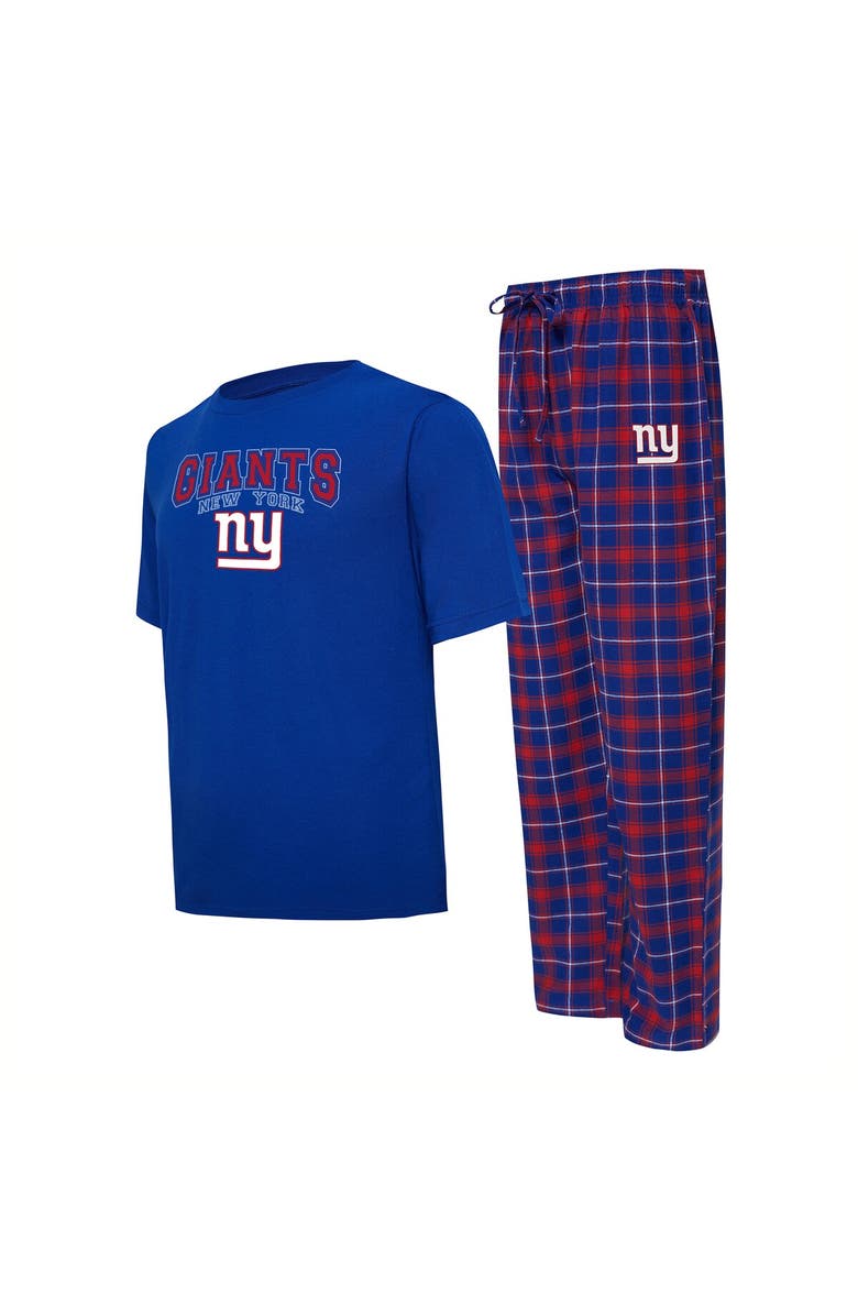CONCEPTS SPORT Men's Concepts Sport Royal/Red New York Giants Arctic T-Shirt & Pajama Pants Sleep Set, Alternate, color, 