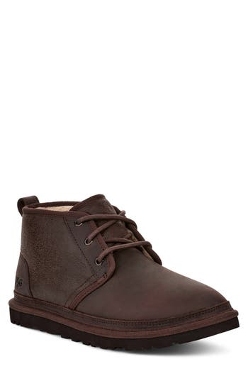 Ugg Mens  Neumel Distressed Logo-debossed Suede Chukka Boots In Burnt Cedar