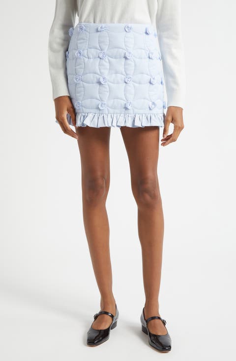 Gender Inclusive Matilda Quilted Rosette Ruffle Miniskirt