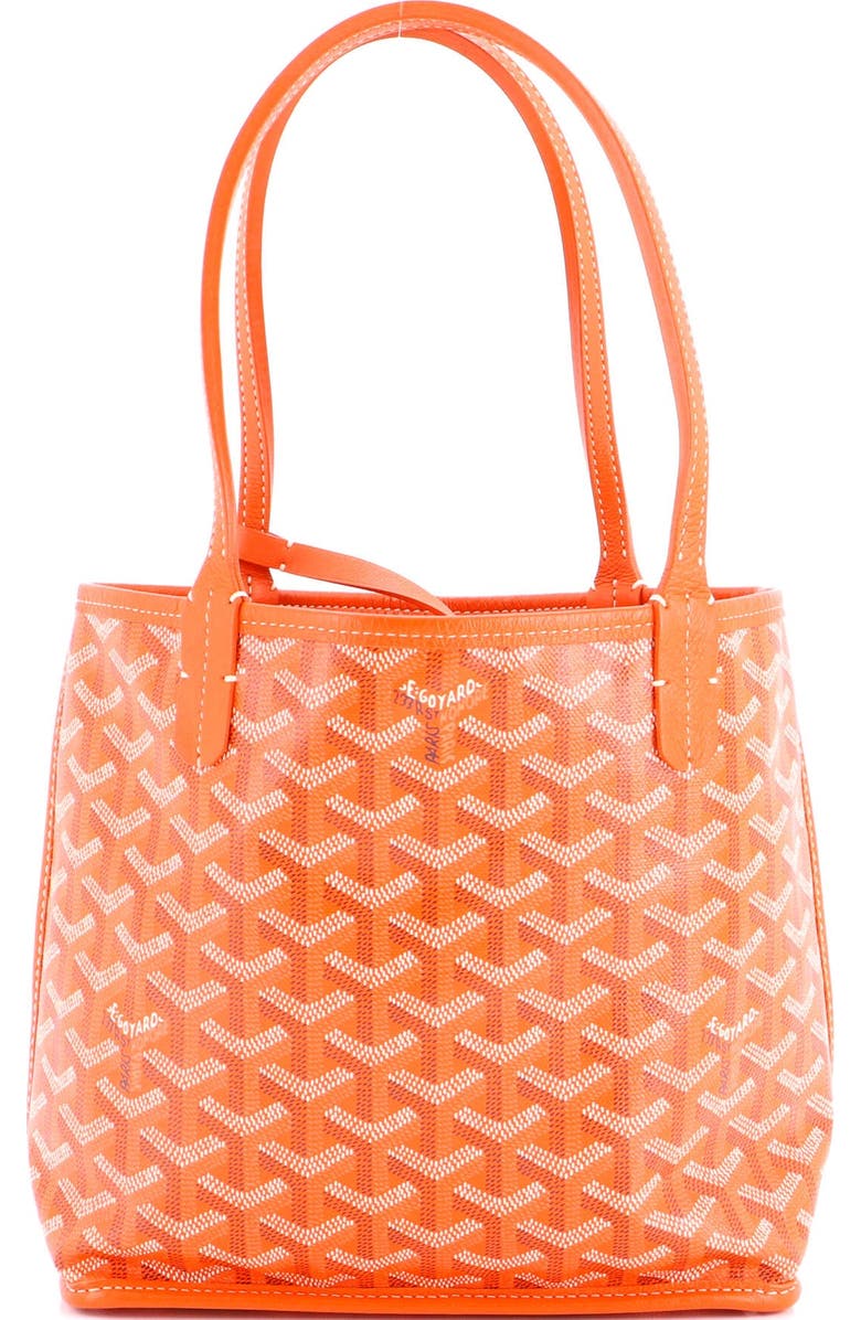 Pre-Owned Goyard Anjou Reversible Tote Coated Canvas Mini, Main, color, Orange