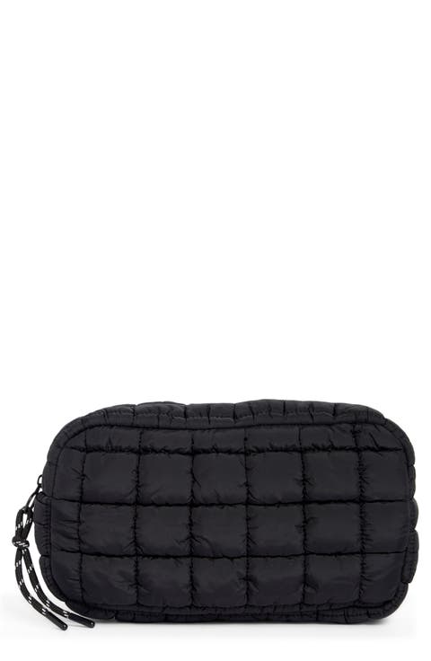 Quilted Nylon Cosmetic Pouch