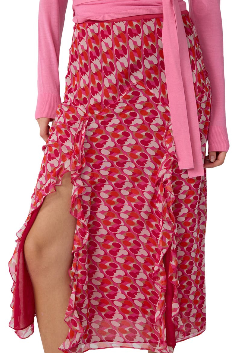 Heavenly Geo Print Midi Skirt, Alternate, color, POP LINK MINI BLONDIE PINK
