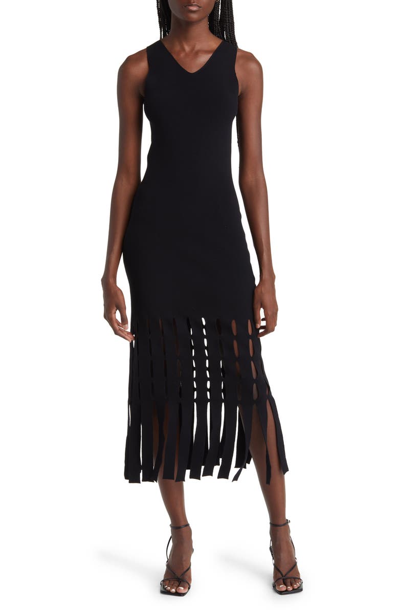 Rails Kaia Fringe Detail Knit Midi Dress, Main, color, 