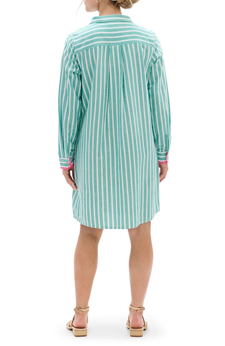 Hatley Julia Stripe Cotton Shirtdress, Alternate, color, Arcadia