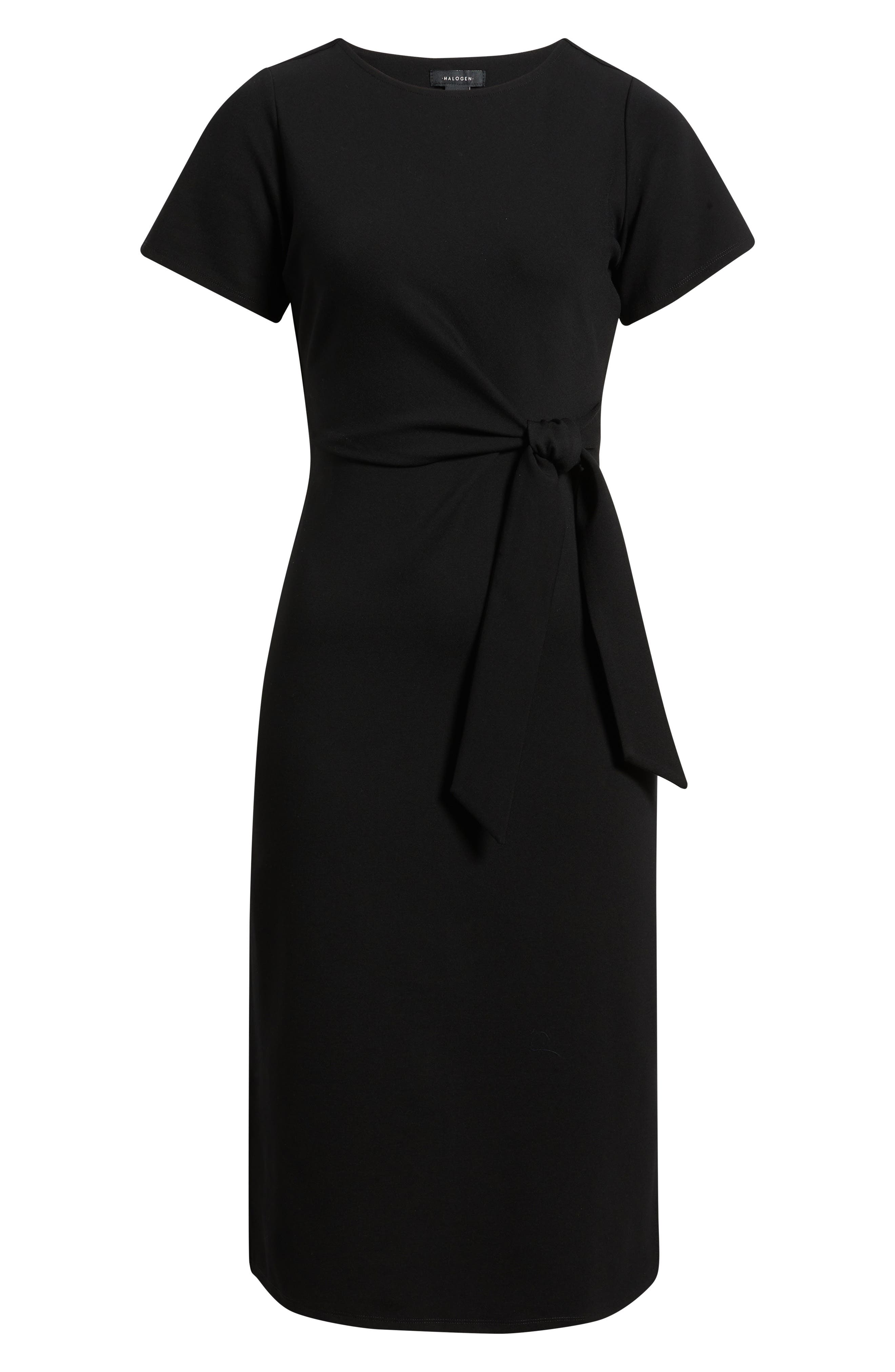black tie front midi dress halogen Short Sleeve in Rich at Nordstrom, Size Small front detail for a Bardot Women's Zephyra Collar YGroup_roma Size:14.5 / s