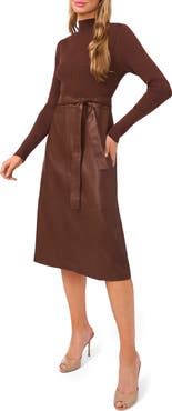 Ted Baker Mixed Media Long Sleeve Dress