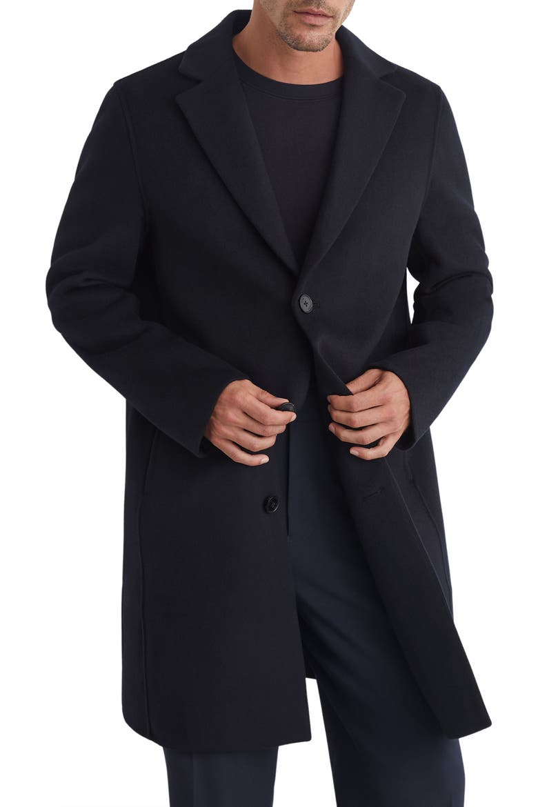 Knight Wool Blend Epsom Coat, Main, color, NAVY
