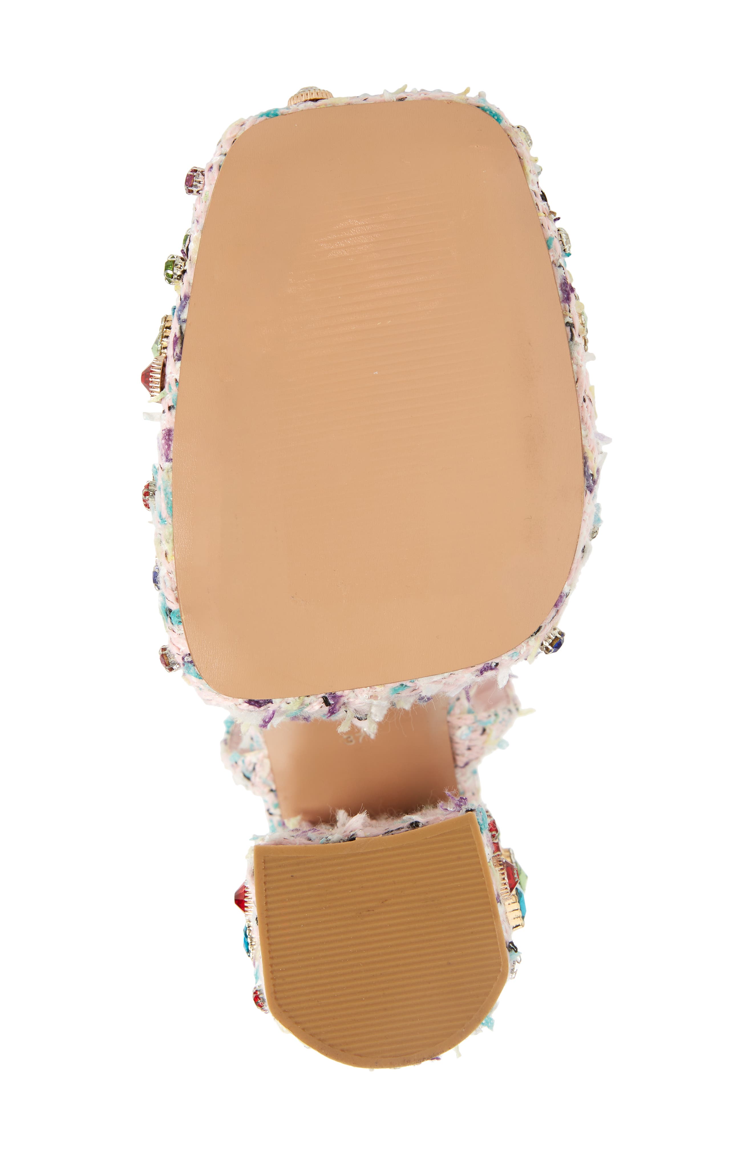 AZALEA WANG Hyacinth Embellished Tweed Sandal, Alternate, color, 