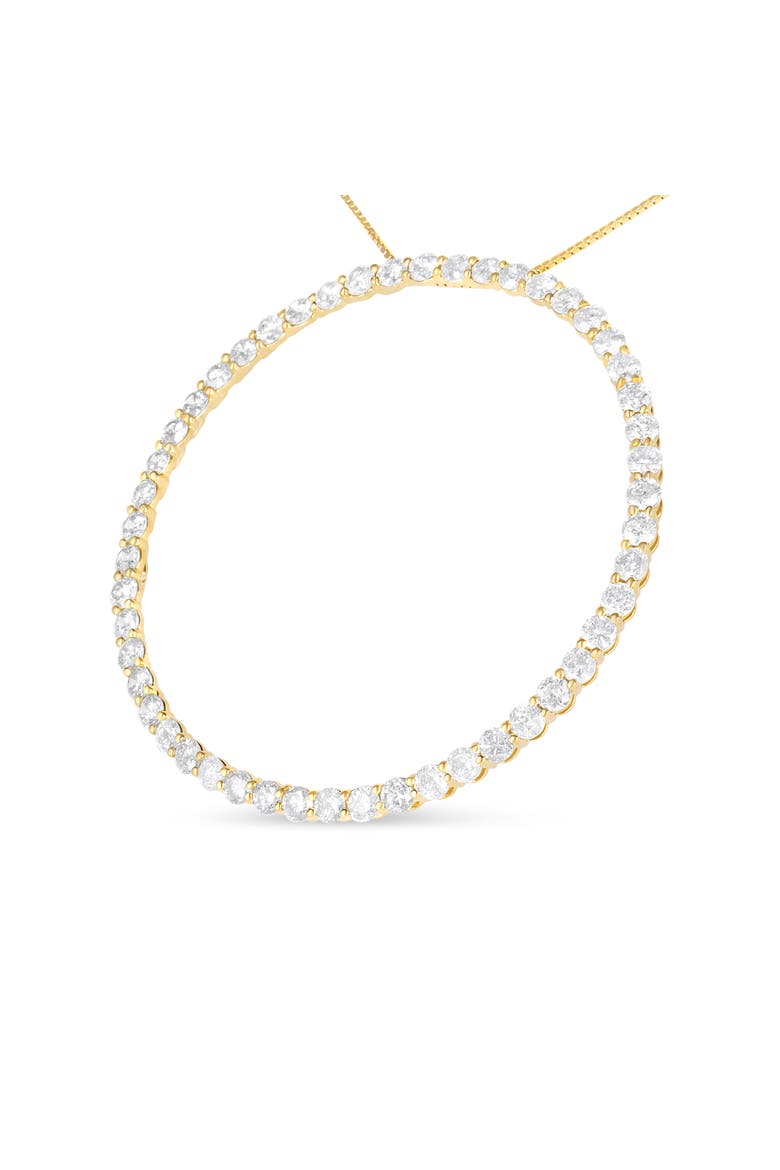 10K Yellow Gold Plated Silver 4 Cttw Diamond Circle Hoop 18" Pendant Necklace, Alternate, color, Yellow