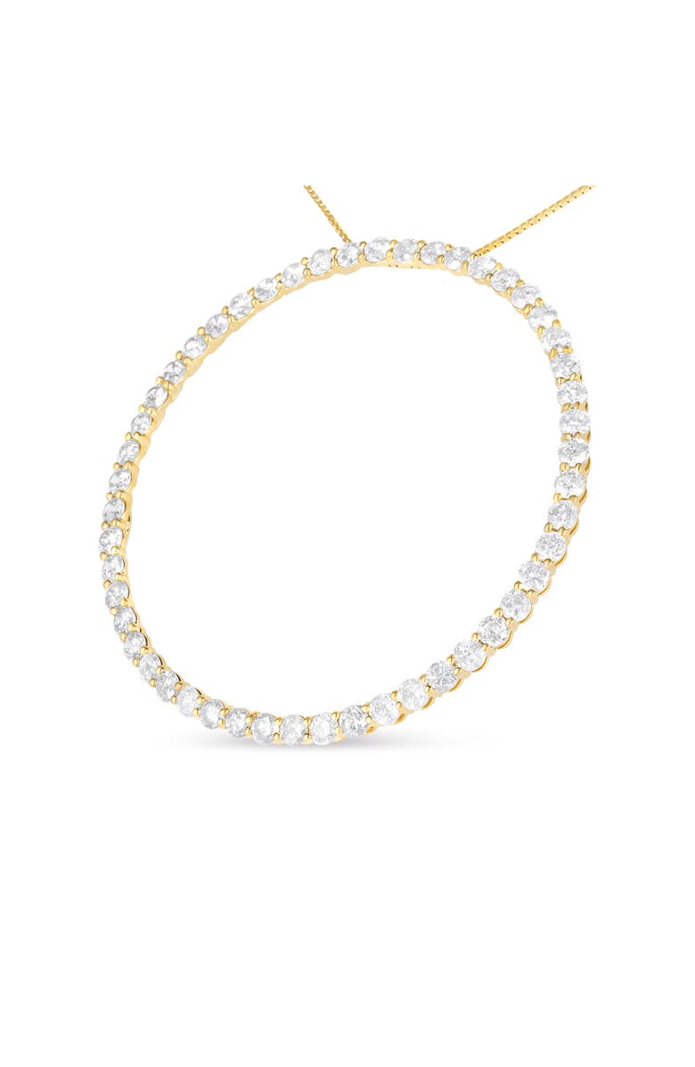 Haus of Brilliance 10K Yellow Gold Plated Silver 4 Cttw Diamond Circle Hoop 18" Pendant Necklace, Alternate, color, Yellow