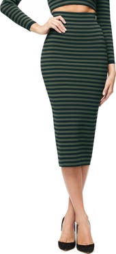 Good American Stripe Pencil Skirt