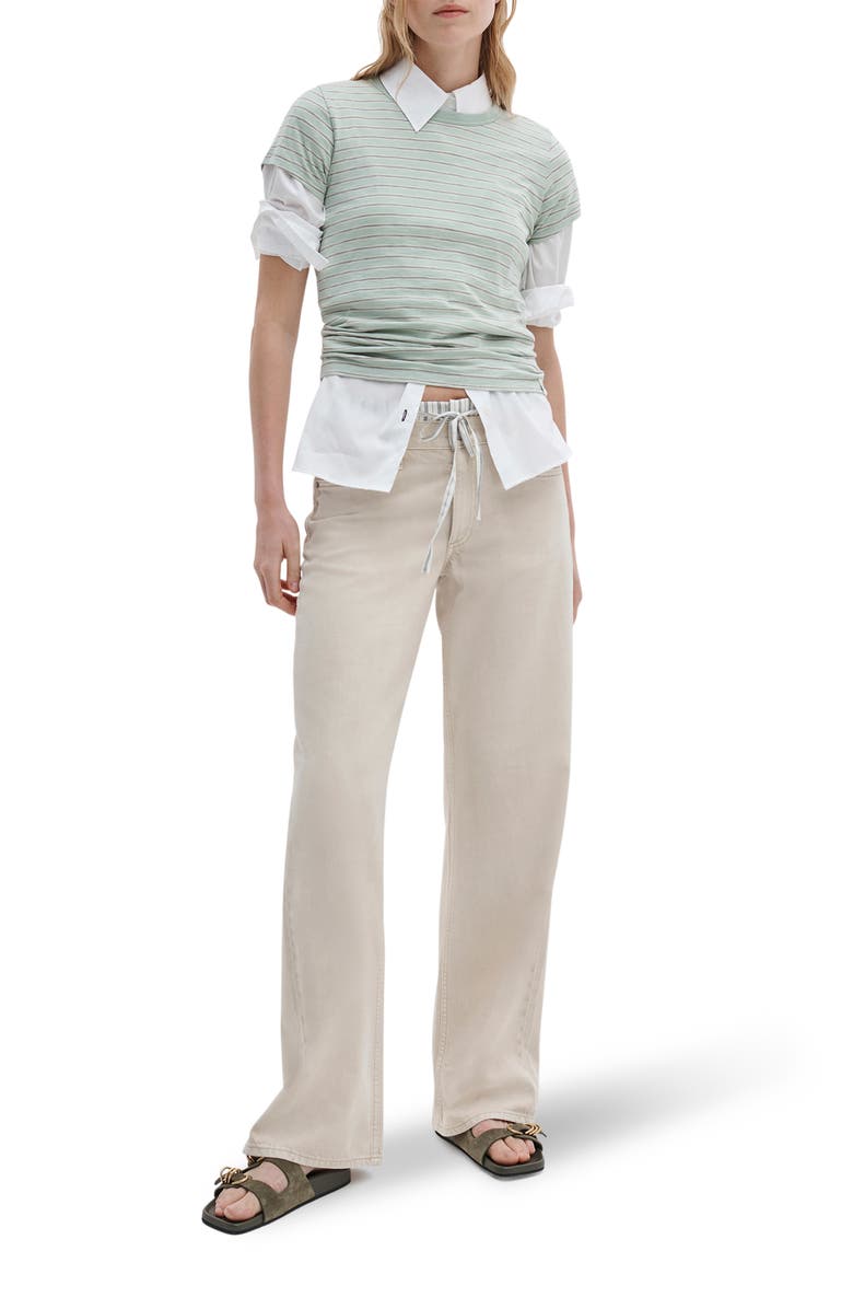 rag & bone The Slub Stripe T-Shirt, Alternate, color, Green White Multi