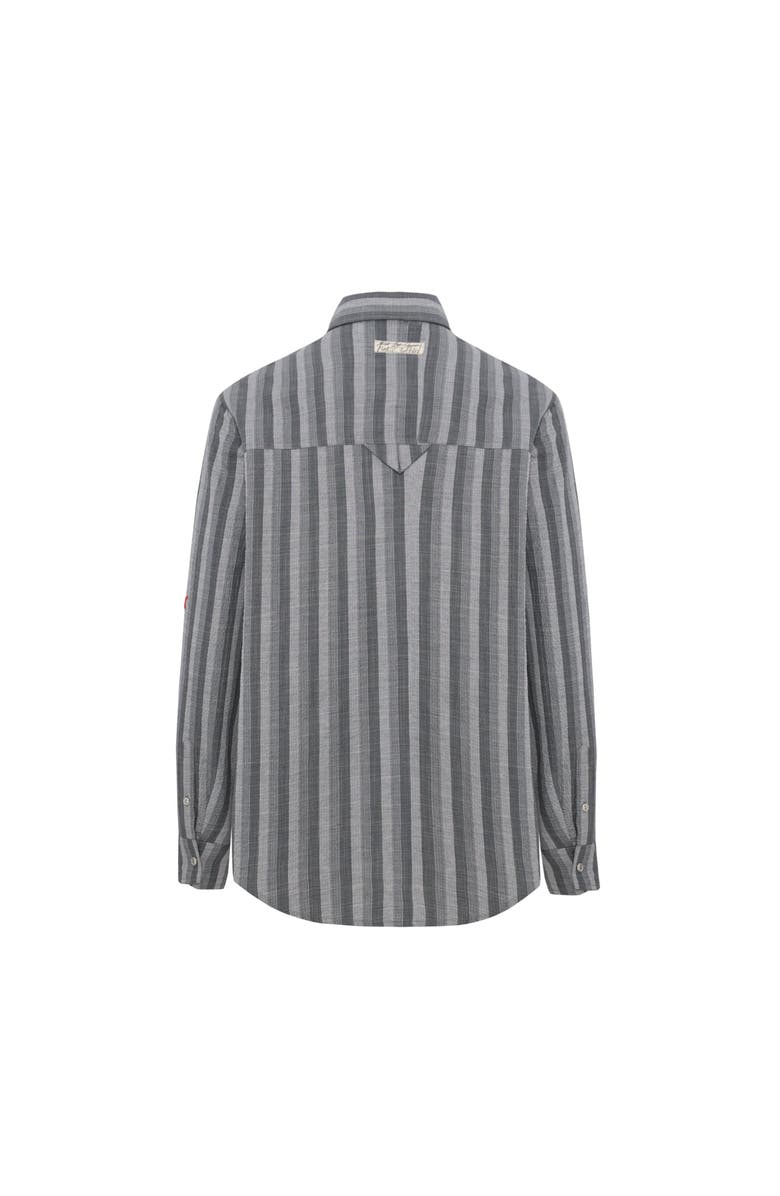 PCFG Linen & Cotton Blend Checked Woven Shirt, Alternate, color, Grey