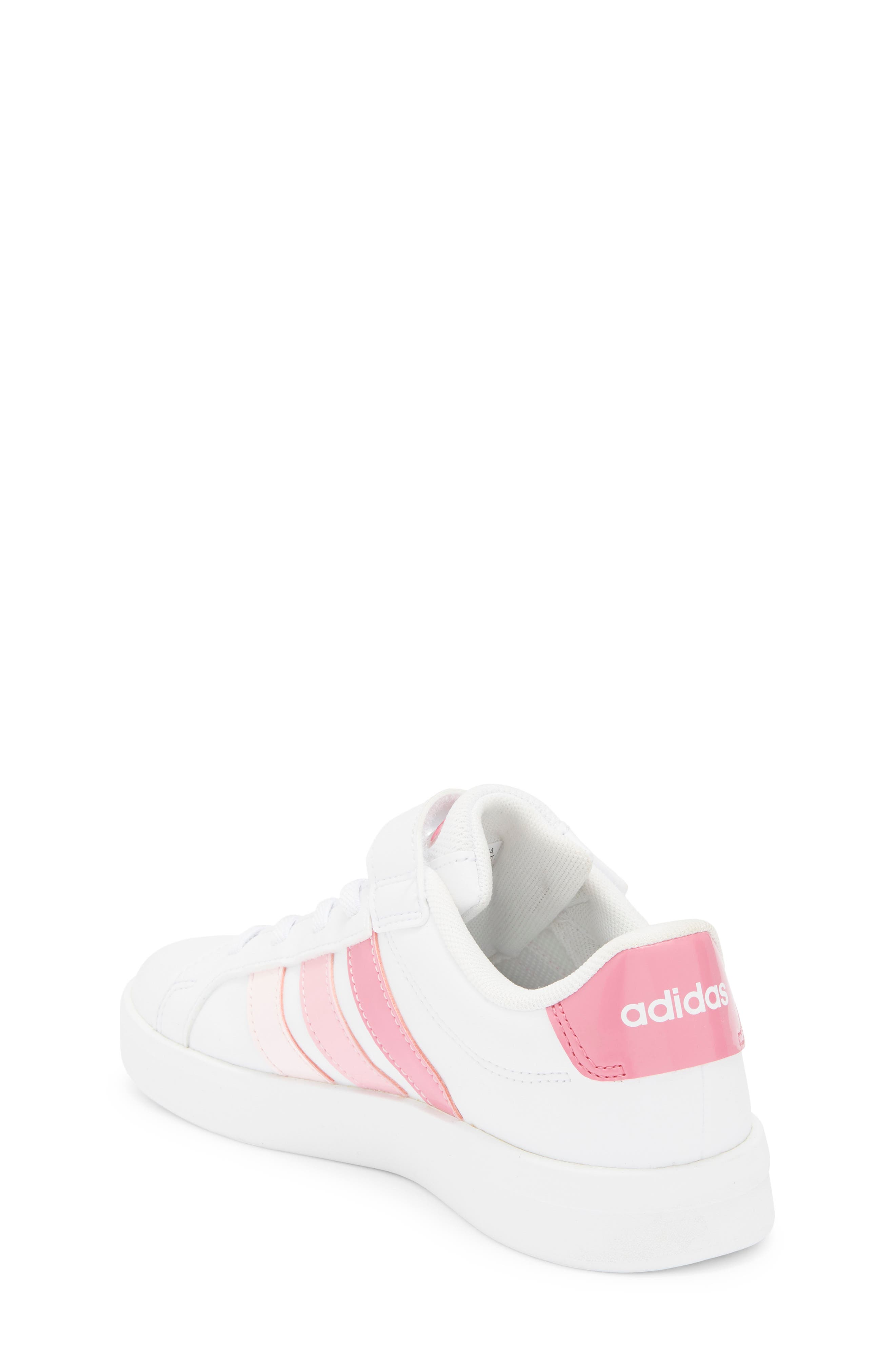 adidas Kids' Grand Court 3.0 Sneaker, Alternate, color, White/ Pink Fusion/ Bliss Pink