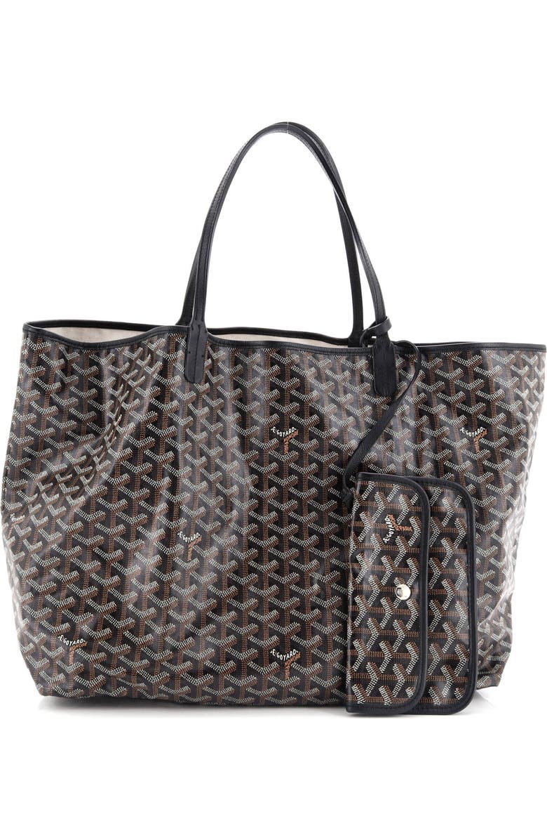Pre-Owned Goyard Saint Louis Tote Printed Coated Canvas PM, Alternate, color, Brown