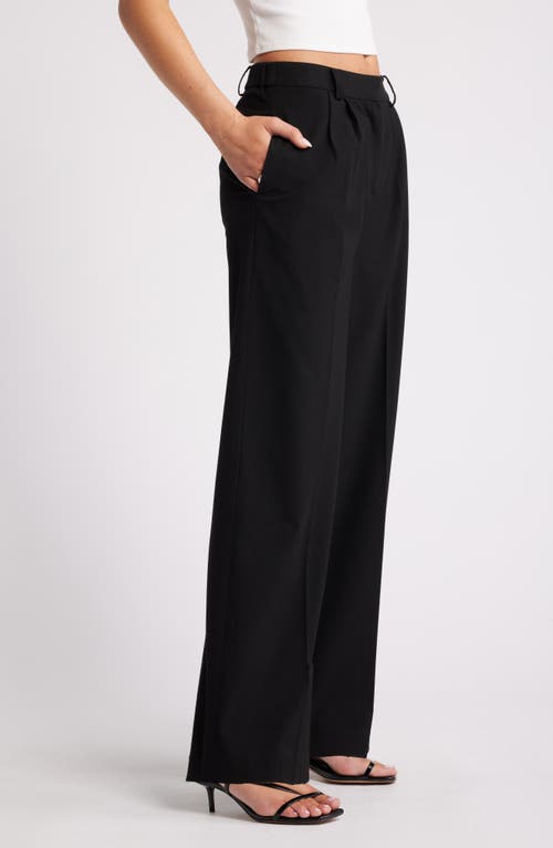Open Edit Wide Leg Pants In Black