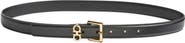FERRAGAMO Slim Double Gancio Leather Belt