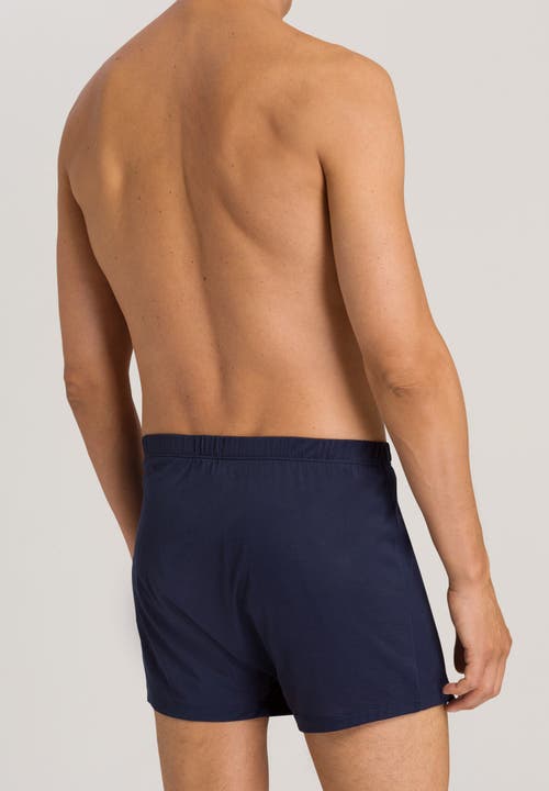 Hanro Cotton Sporty Boxer In Midnight Navy