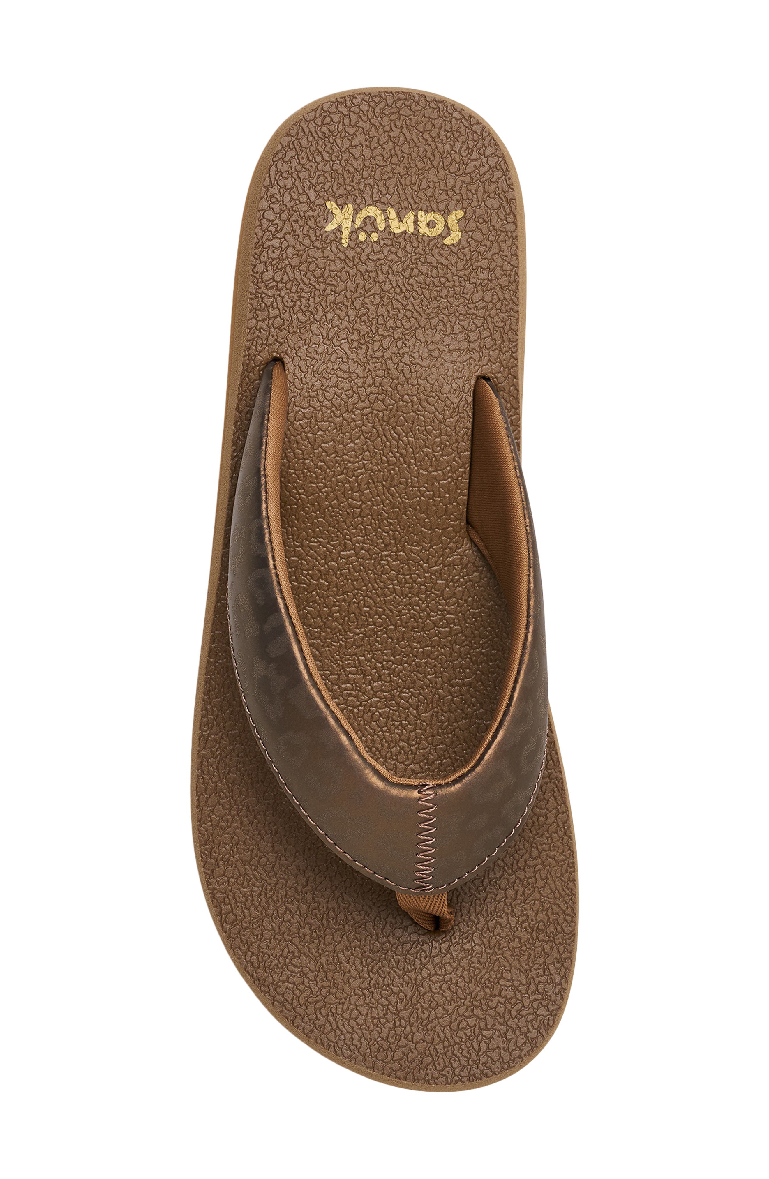 Yoga Mat II Leather Flip Flop, Alternate, color, LEOPARD METALLIC
