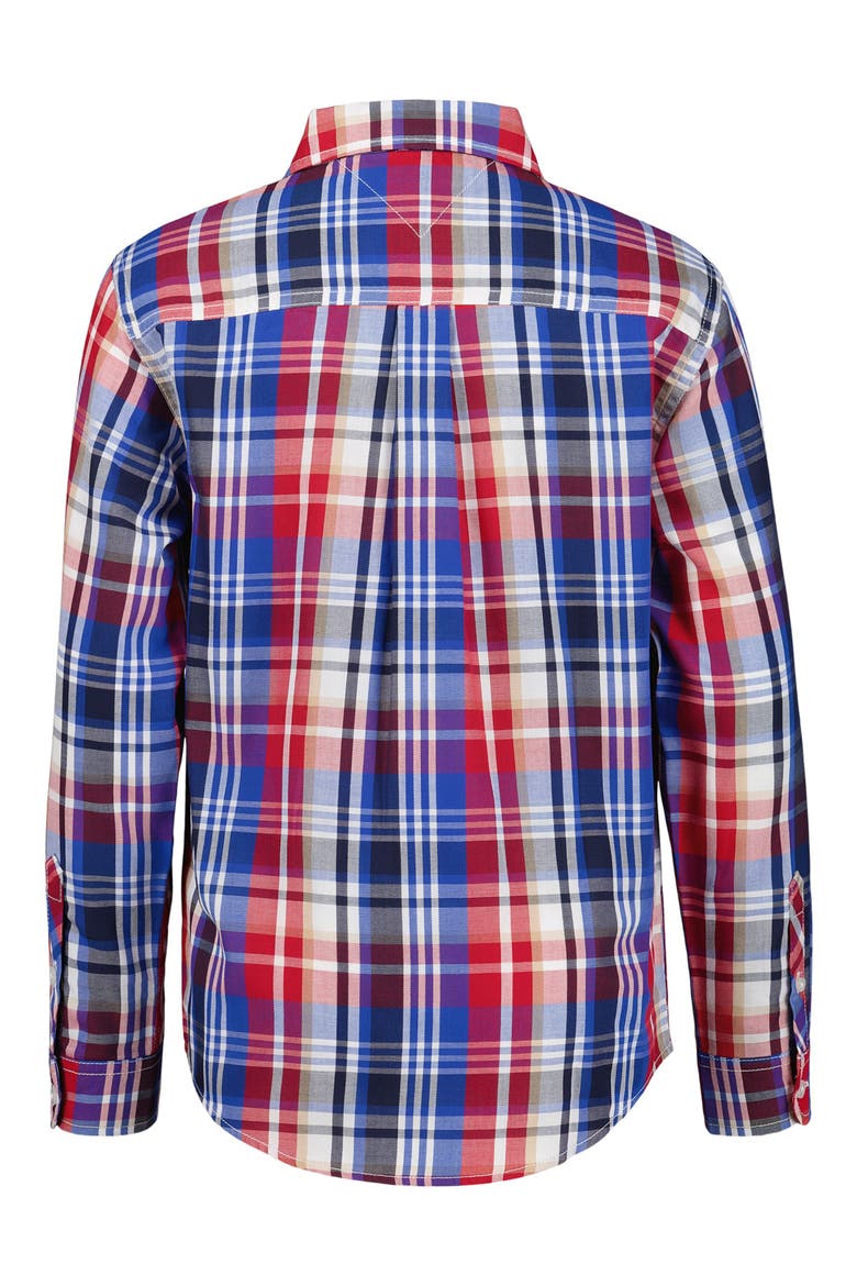 Kids' Preston Plaid Long Sleeve Button-Down Shirt, Alternate, color, BLUE IOLITE