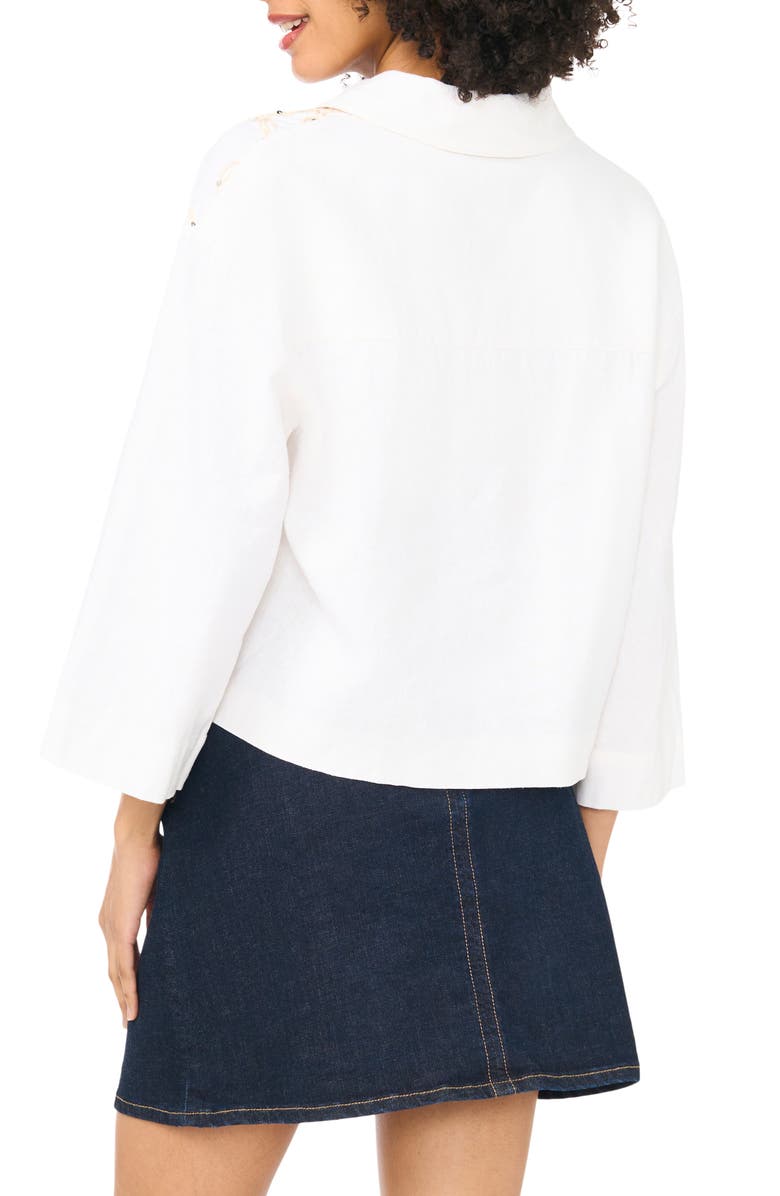 Vince Camuto Sequin Embroidered Shirt, Alternate, color, New Ivory