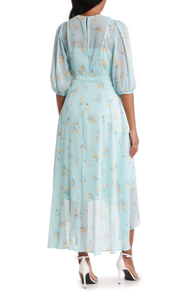Calvin Klein Floral Print Chiffon Midi Dress, Alternate, color,