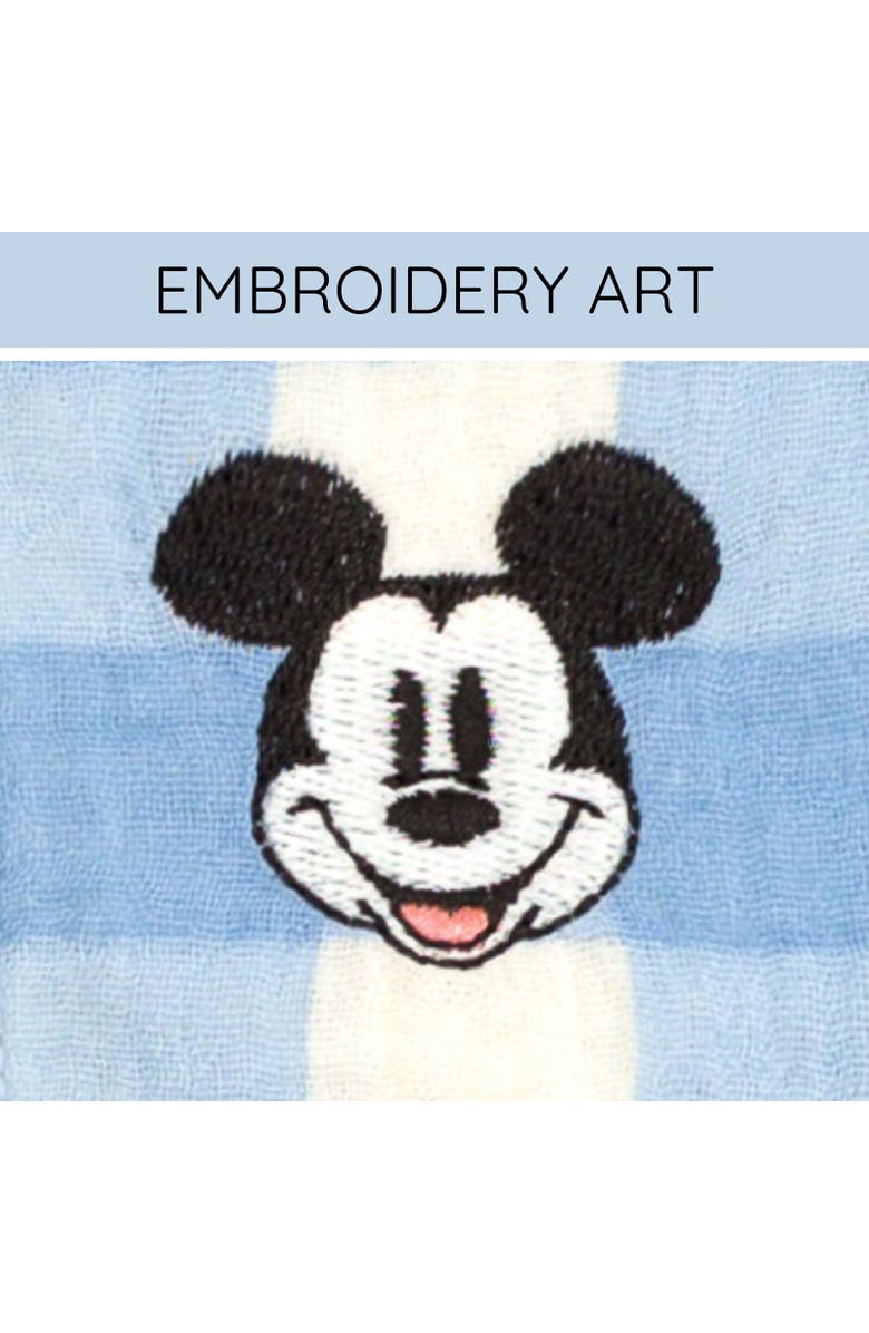 Disney Mickey Mouse Baby Boys' Cotton Gauze Sleeveless Shorty Romper, Alternate, color, Light Blue Mickey