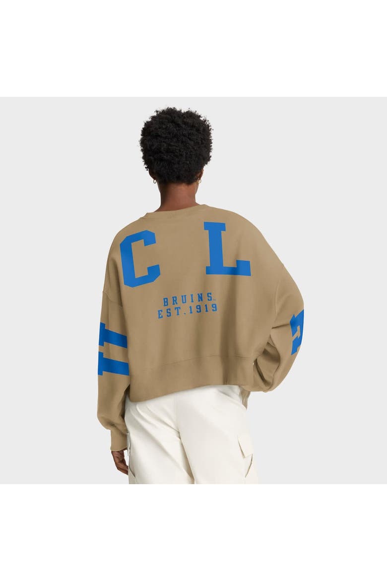 Women's Jordan Brand Tan UCLA Bruins Oversized Phoenix 2-Hit Pullover Sweatshirt, Alternate, color, Tan