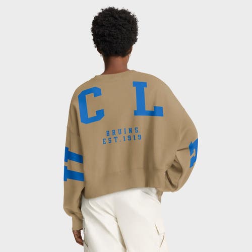 Jordan Brand Tan Ucla Bruins Oversized Phoenix 2-hit Pullover Sweatshirt In Brown