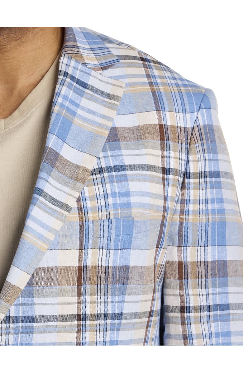 Tallia Big & Tall Madras Plaid Linen Sport Coat, Alternate, color,