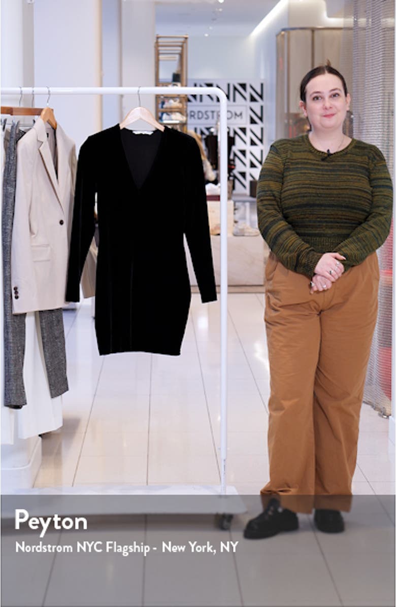 Shoulder Pad Long Sleeve Velvet Minidress, sales video thumbnail